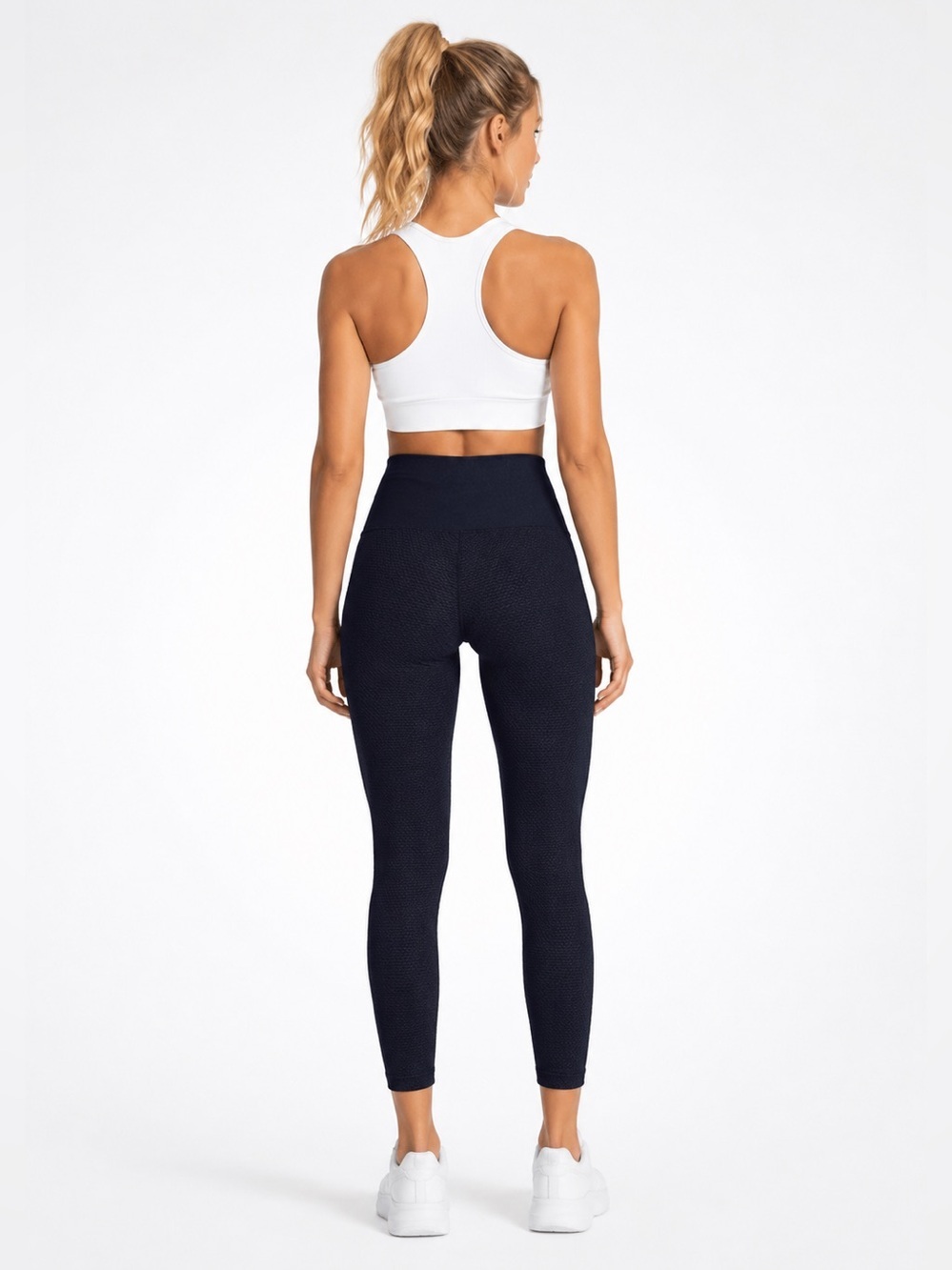 NWT Zella High Waist Seamless Textured 7/8 Leggings Black Size Small - Picture 6 of 15